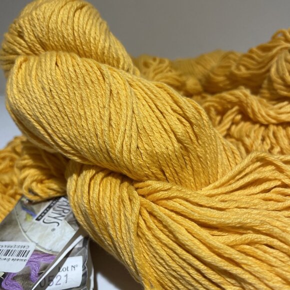 Cascade Yarn SIERRA Pima Cotton Wool Blend Golden Yellow 427 Lot of 6 Skeins - Picture 3 of 5